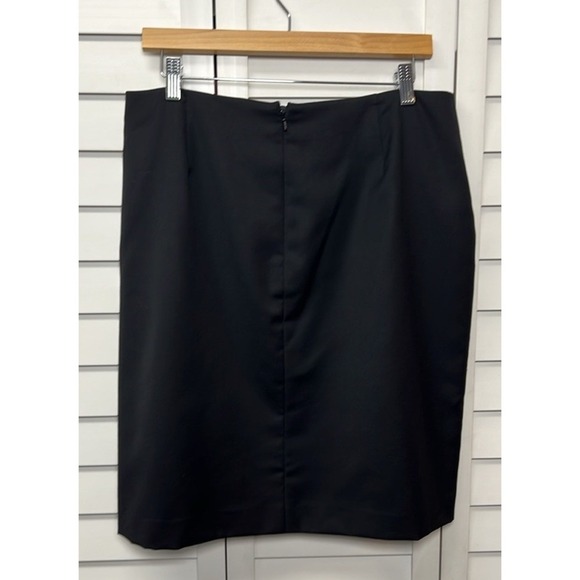 Brooks Brothers 346 100% Wool Lined Wrap Pencil Skirt Women's Size 14P Black - Picture 5 of 7
